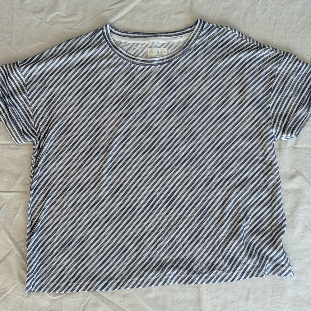 Lou & Grey Navy and White Striped Top